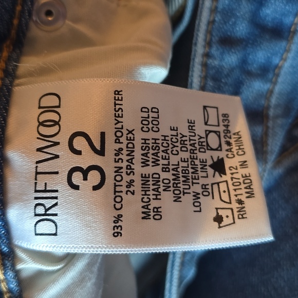 Driftwood Straight Leg Cropped Lace Cuff Stretch High Rise Jeans Size 32 New! - Picture 11 of 13